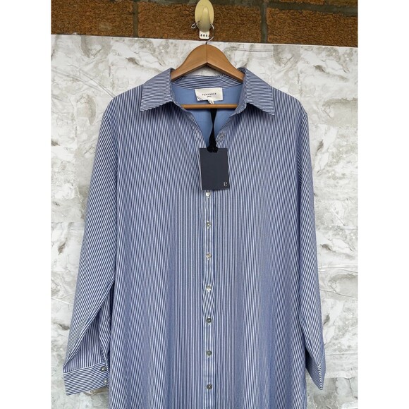 NWT XL Pomander Place Tuckernuck Blue
Stripe Maxi Shirt Dress Quiet Luxury - Picture 4 of 12